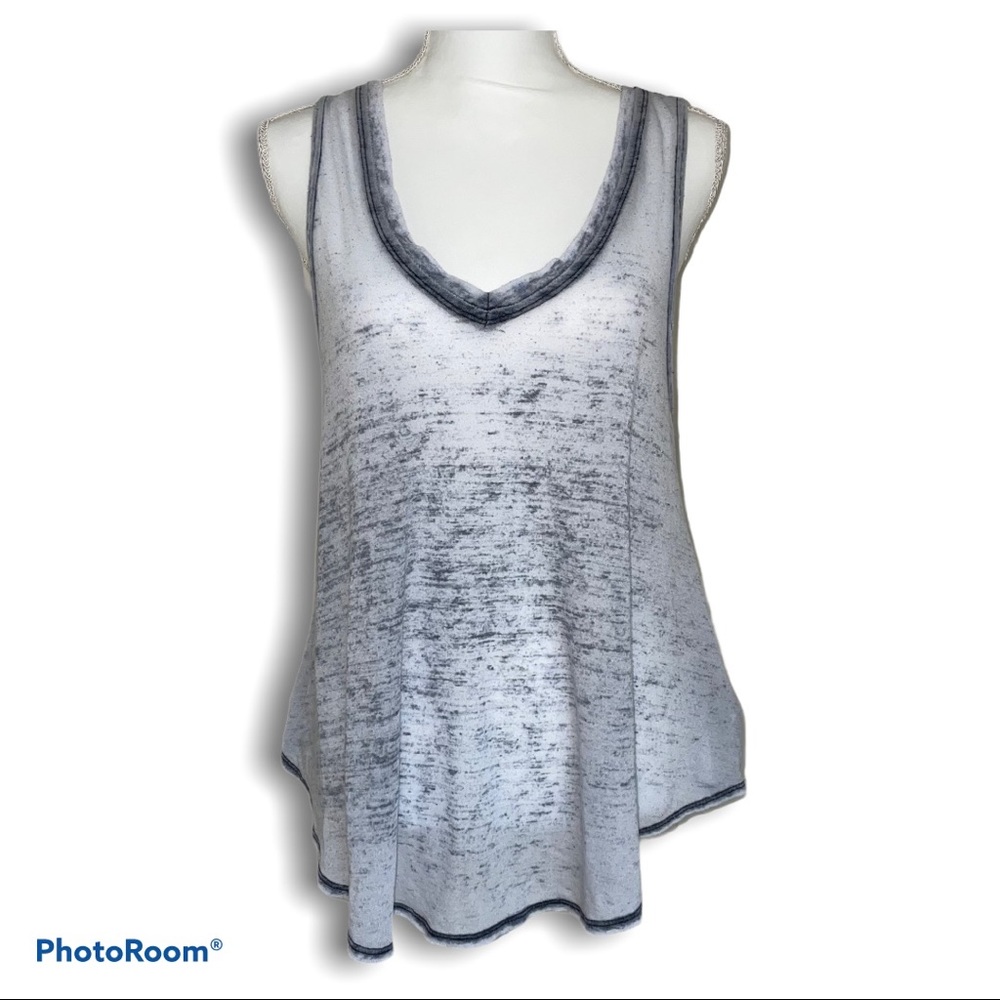 WE THE FREE Pale Blue Tissue Tank Top Floaty Sheer Sleeveless Sz Medium FESTIVAL